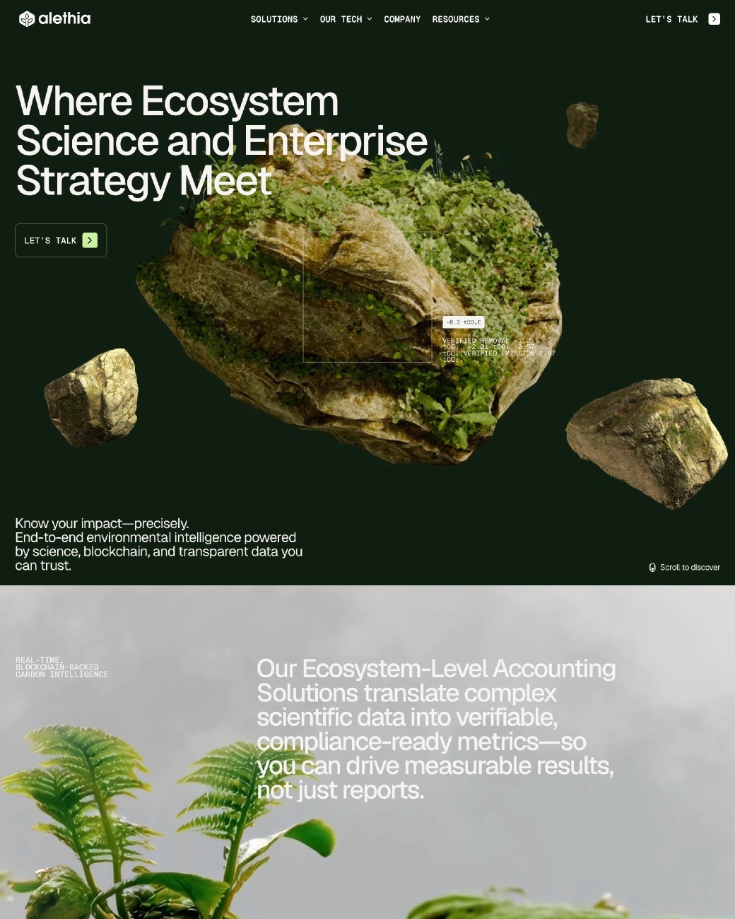 Startup website example built in Framer