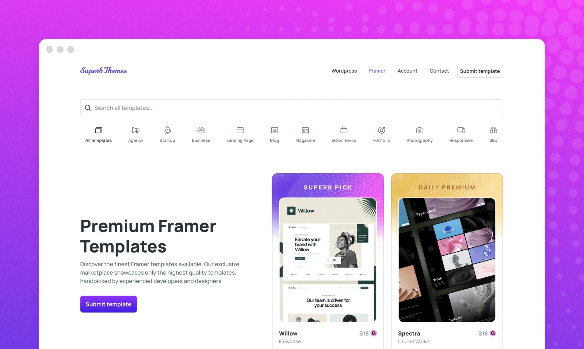 SuperbThemes, a major WordPress marketplace, is switching to Framer — cover image
