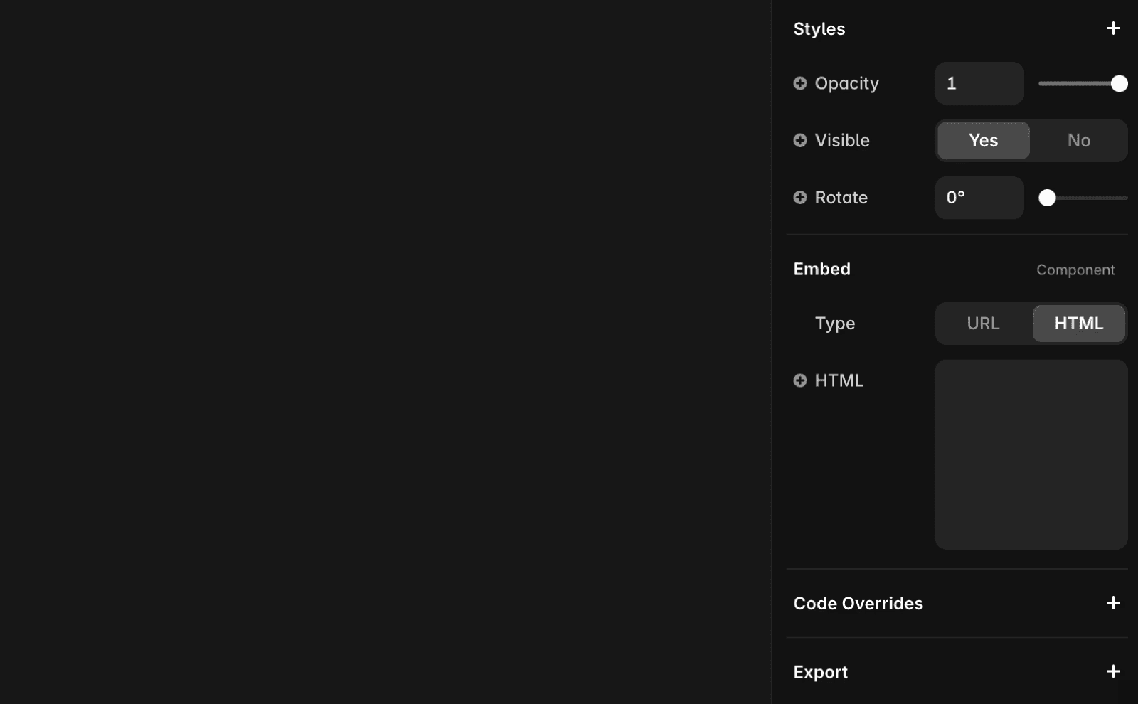 The right-hand panel contains a large text box is available for inserting custom HTML code.