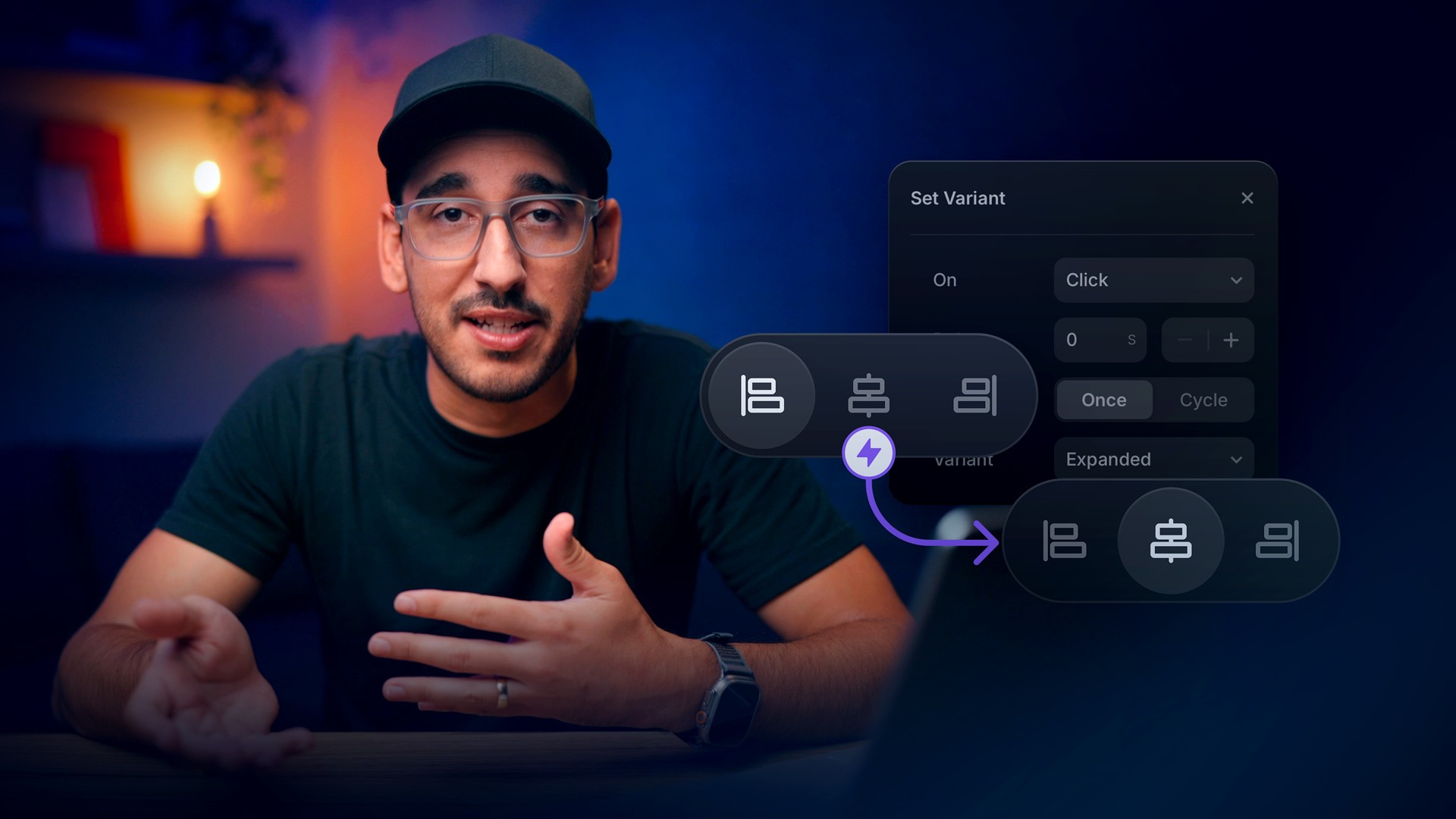 Creating animated component interactions in Framer — lesson cover image