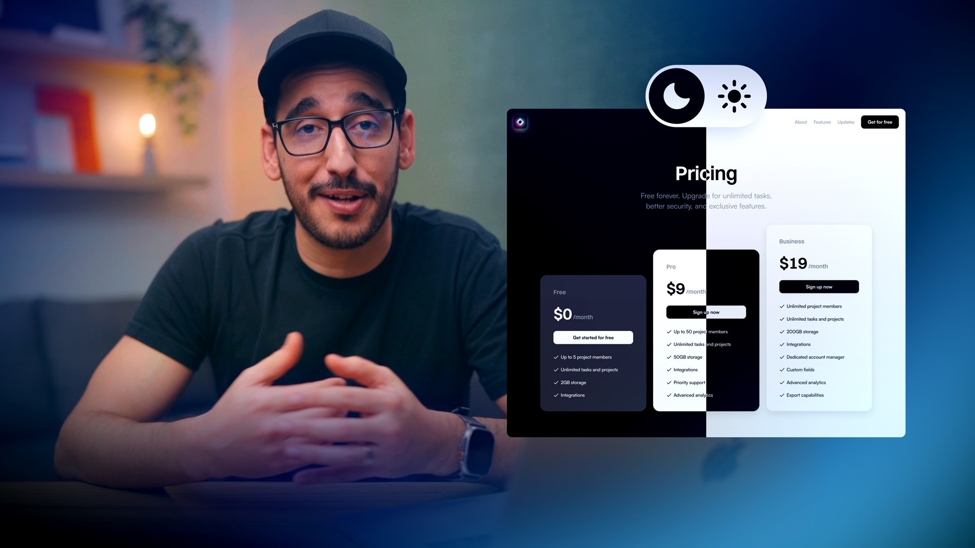 Creating light and dark themes in Framer — lesson cover image