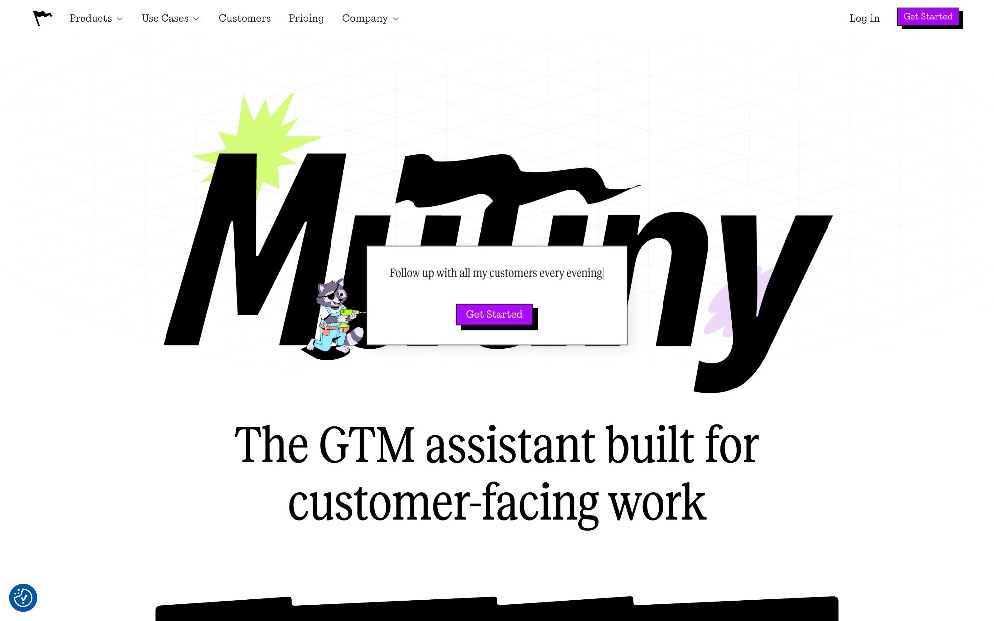 Mutiny customer assistant landing page