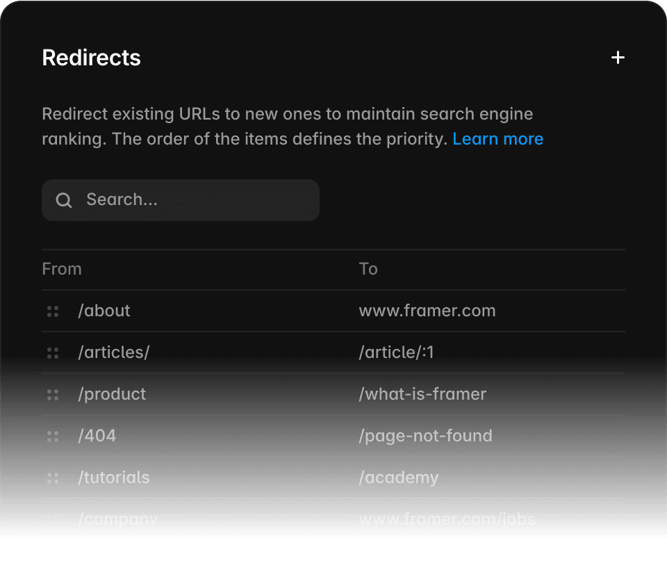 Redirect UI
