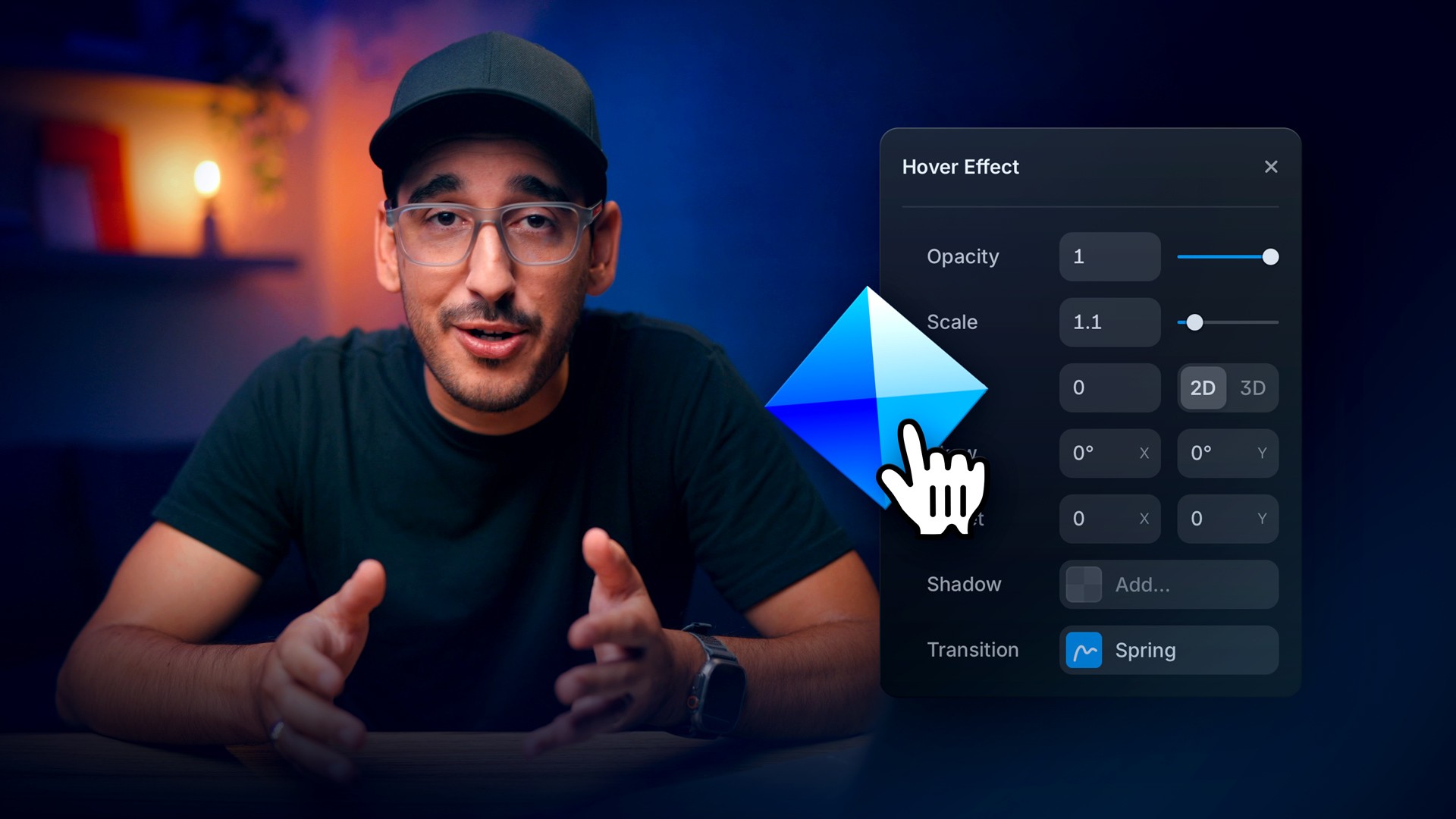 Using Hover and Press Effects in Framer — lesson cover image
