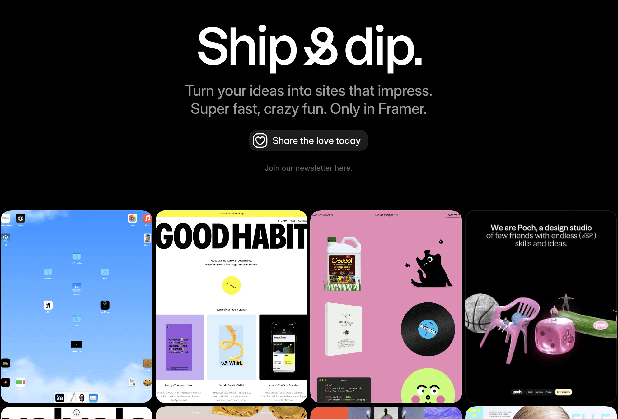 Ship & Dip website showcase