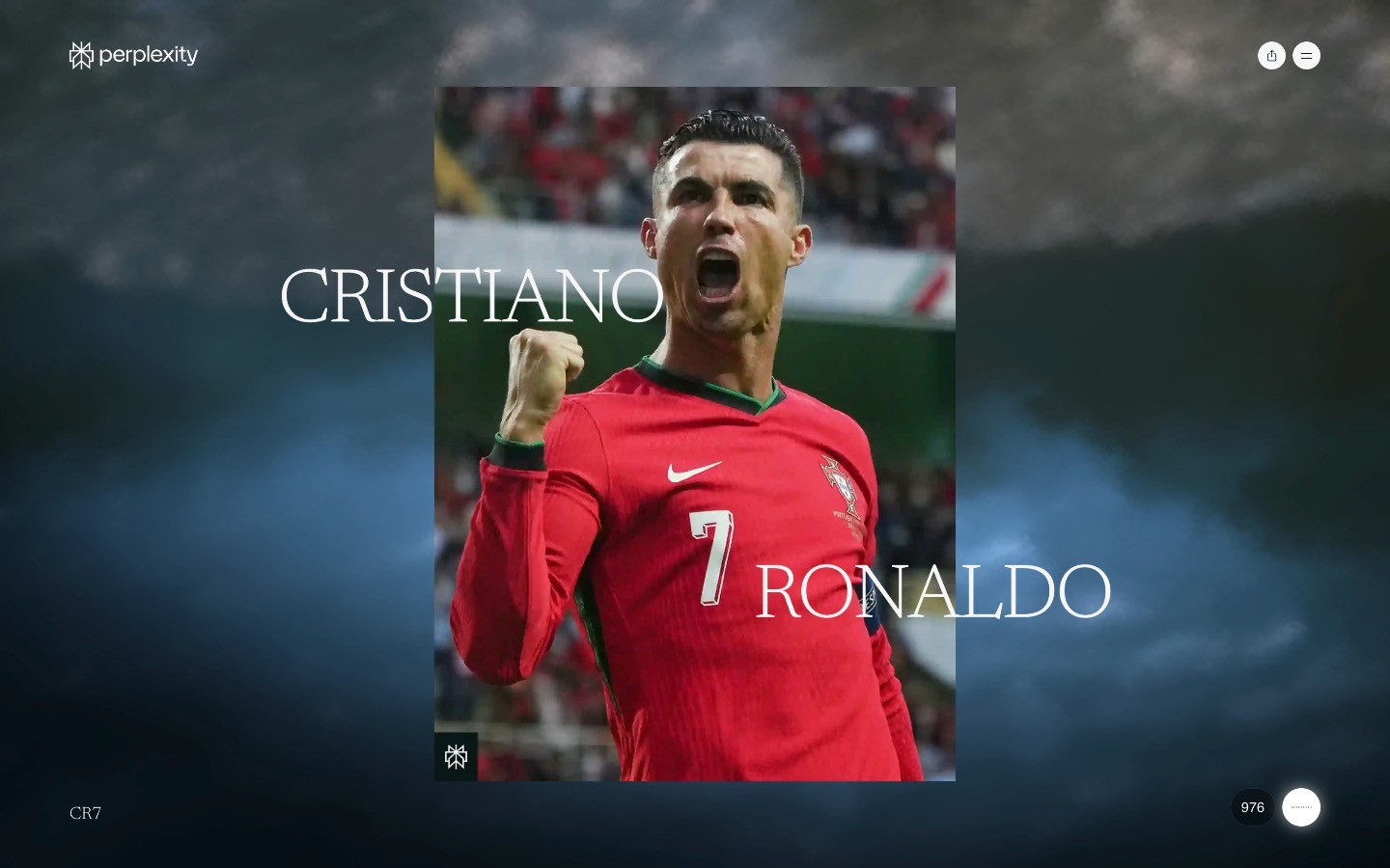 Cristiano Ronaldo site by Perplexity