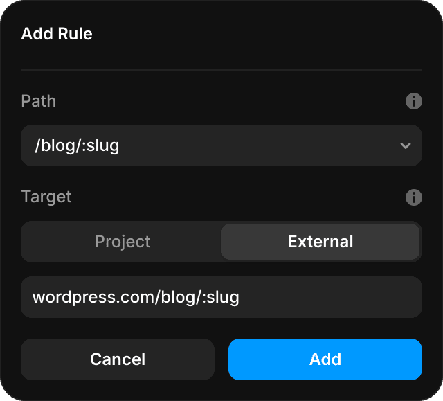 Framer hosting interface showing site capture settings