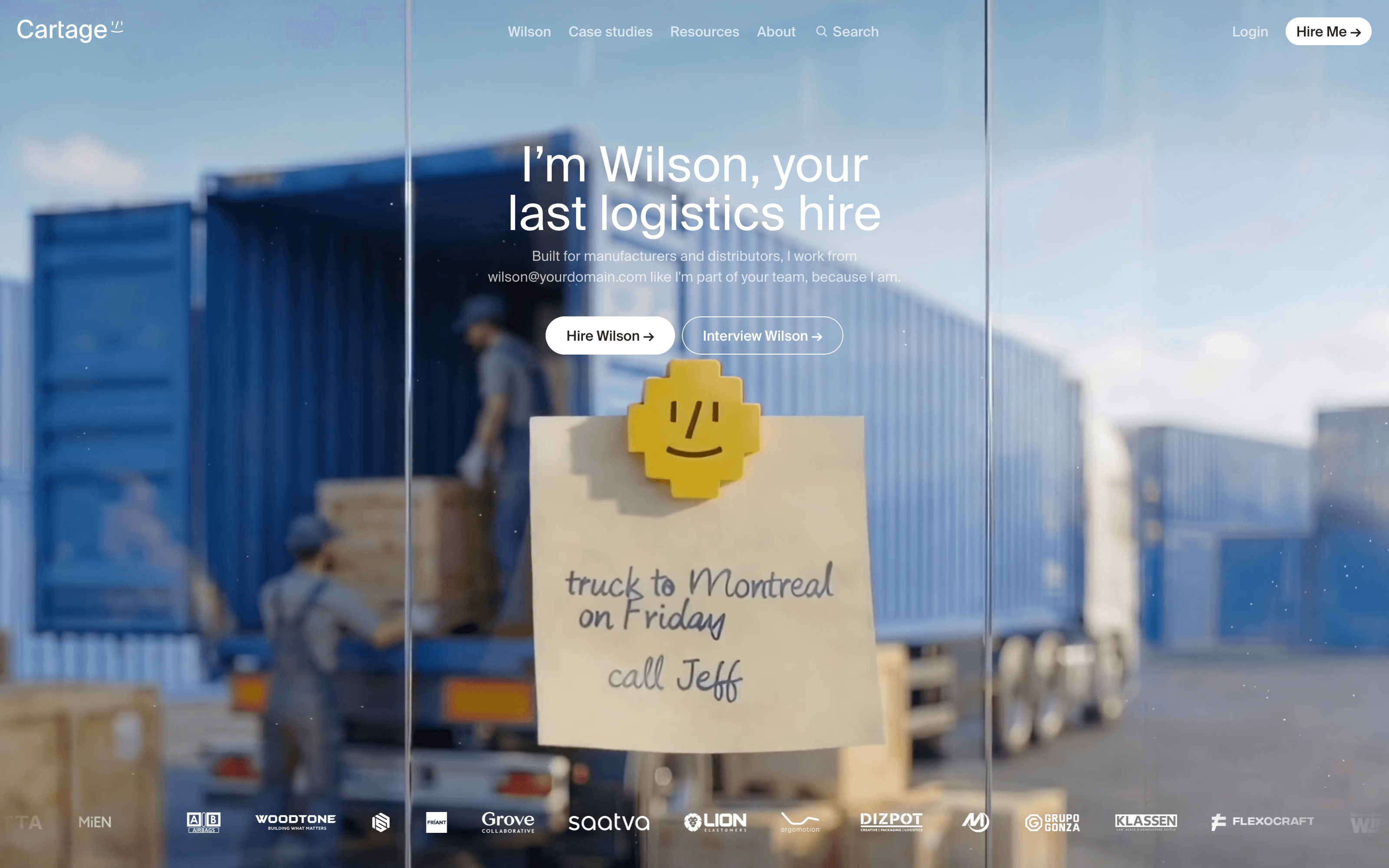 Cartage website screenshot