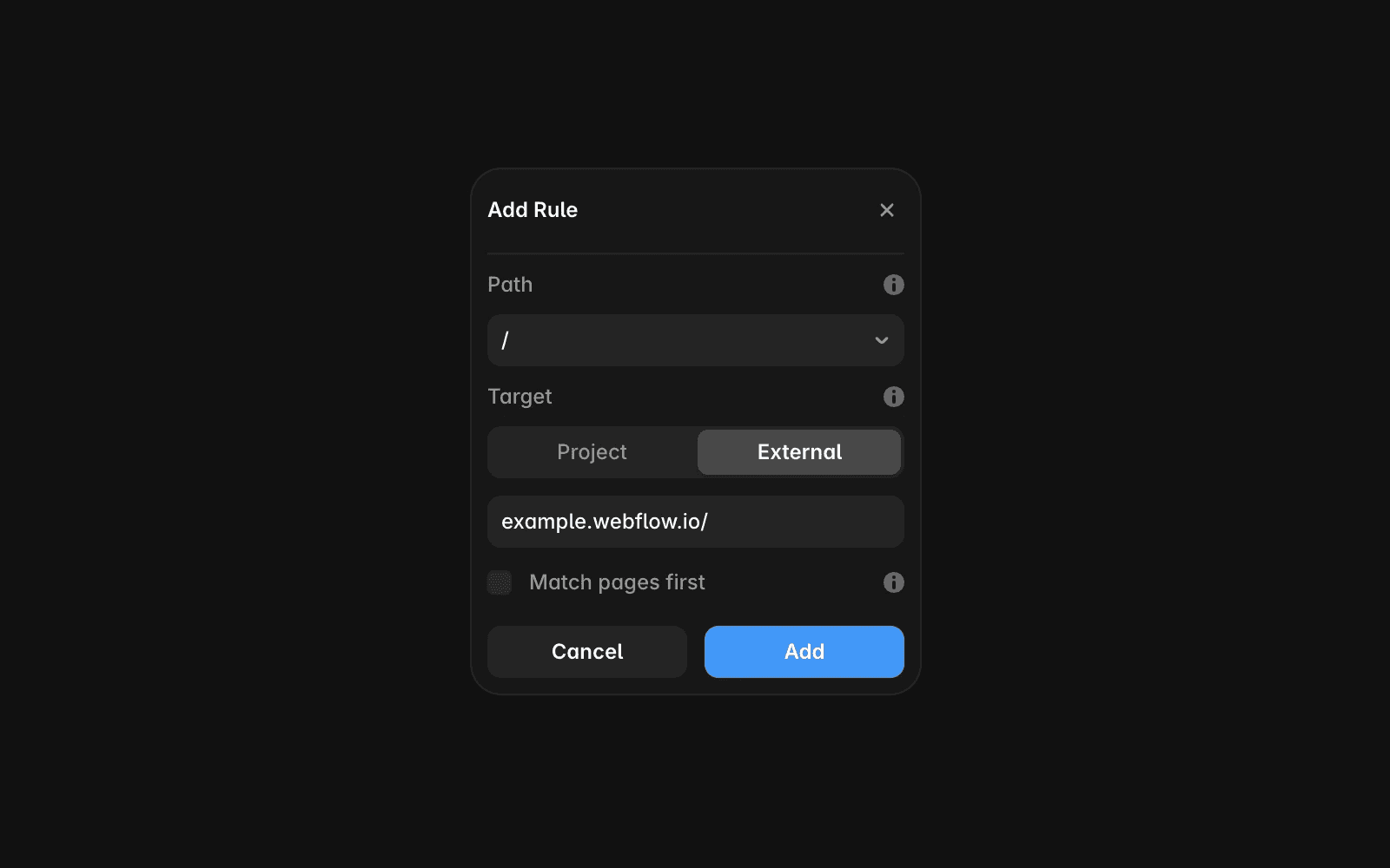 Home page Multi Site rule routing the root path to an external site