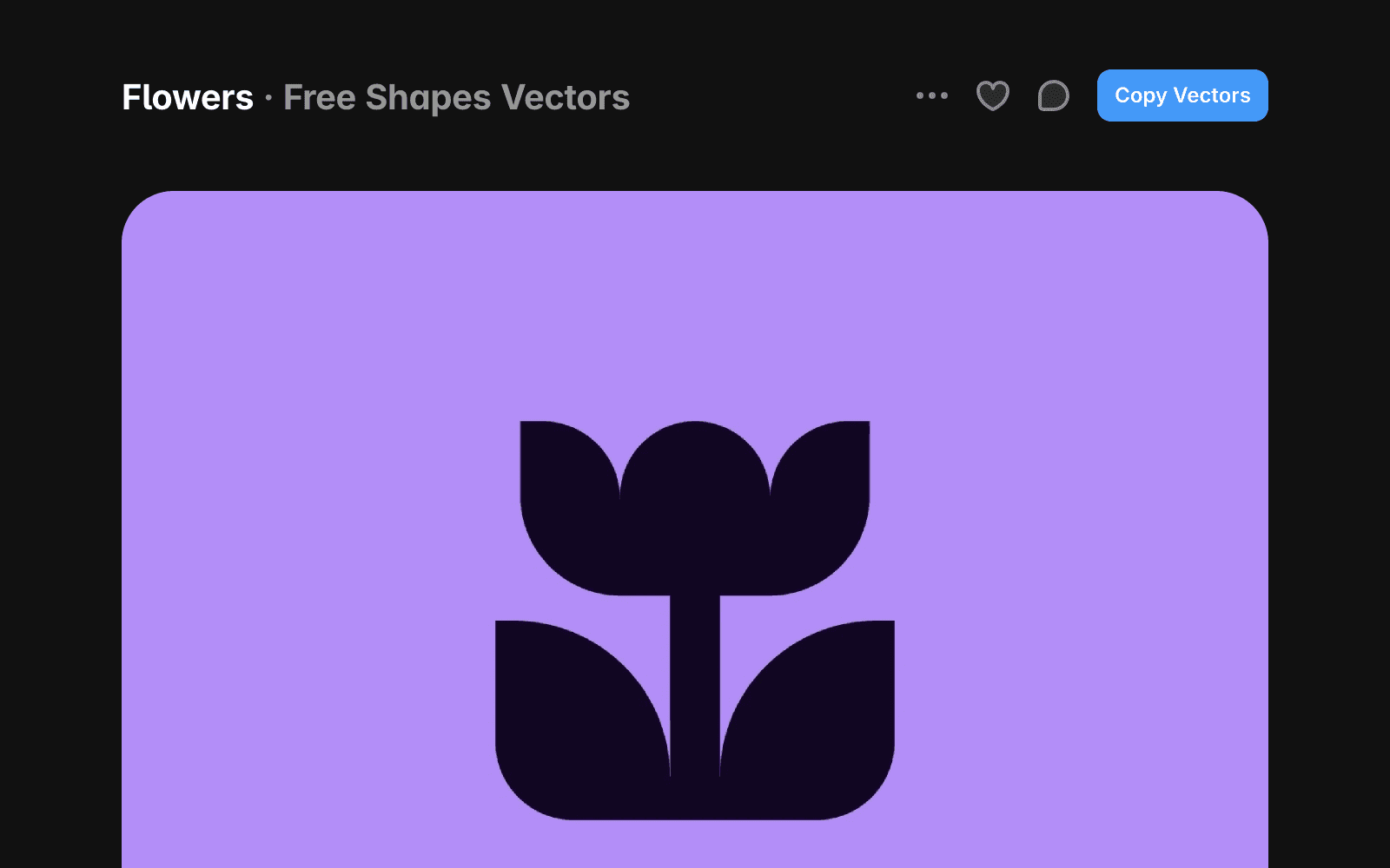 Framer Marketplace vector detail page showing a Copy Vectors button for a free vector set.