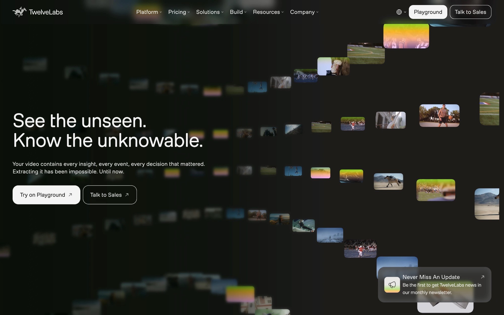 TwelveLabs video intelligence website