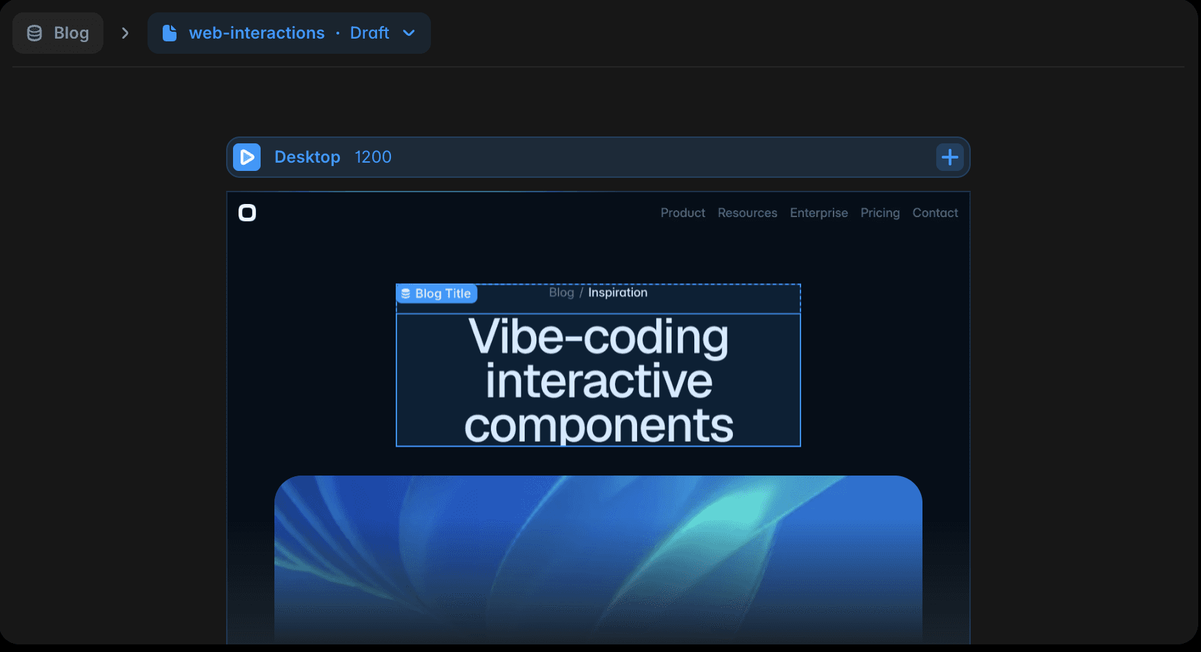 CMS visual interface preview