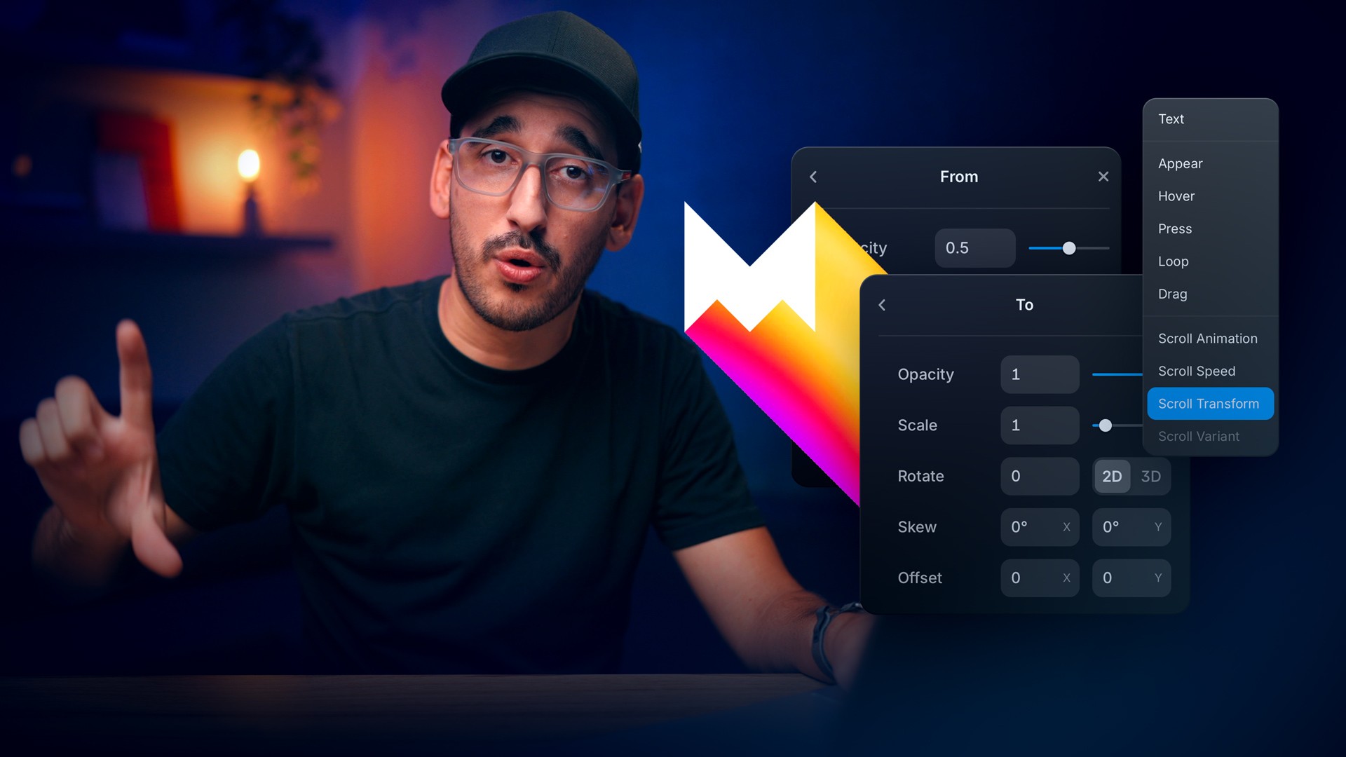 Transforming elements on scroll in Framer — lesson cover image