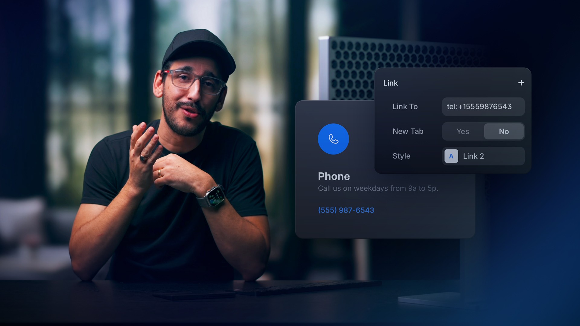 Linking to emails and phone numbers in Framer — lesson cover image