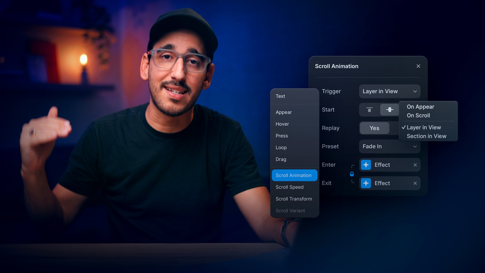 Triggering animations on scroll in Framer — lesson cover image