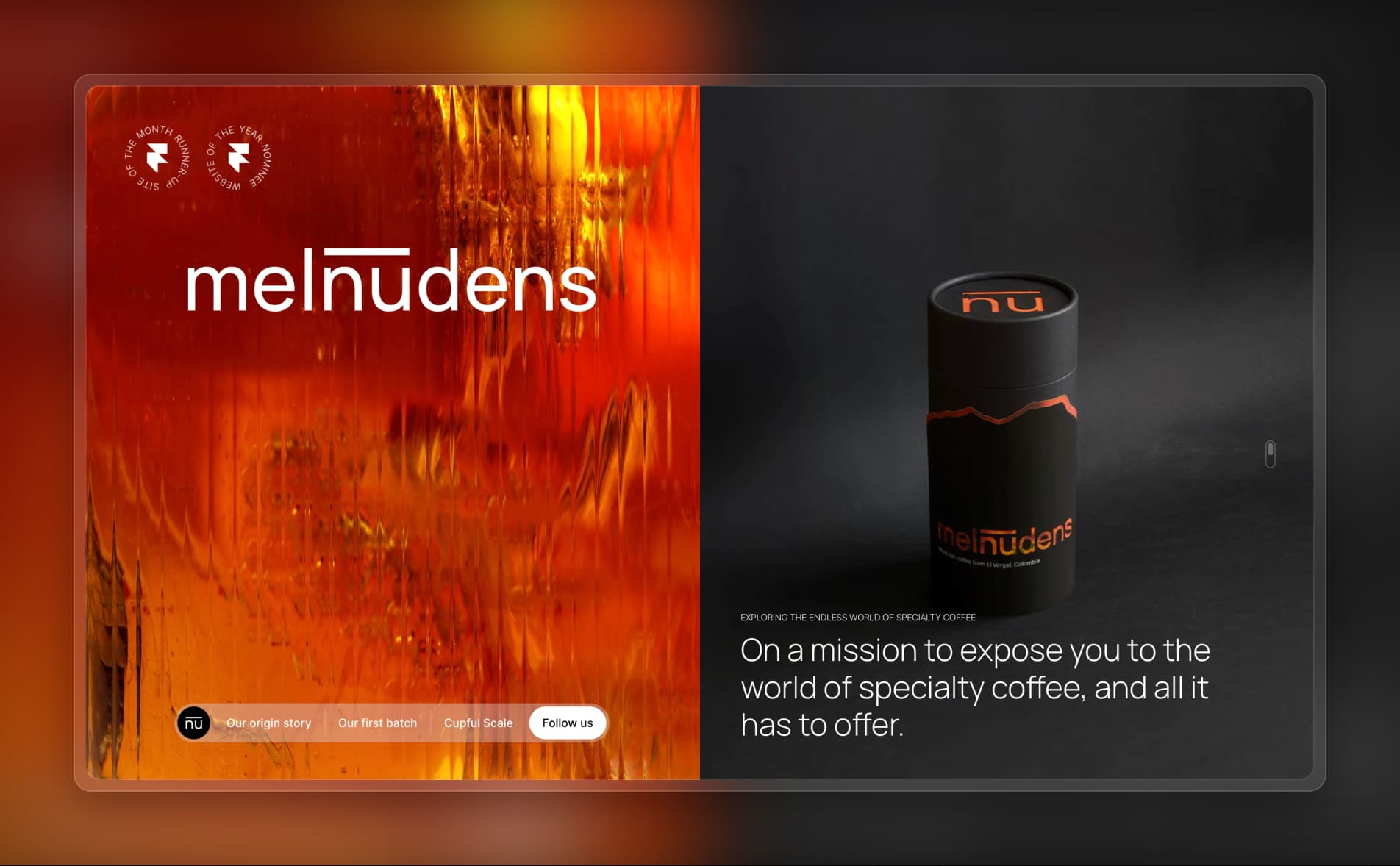 Melnūdens Coffee website