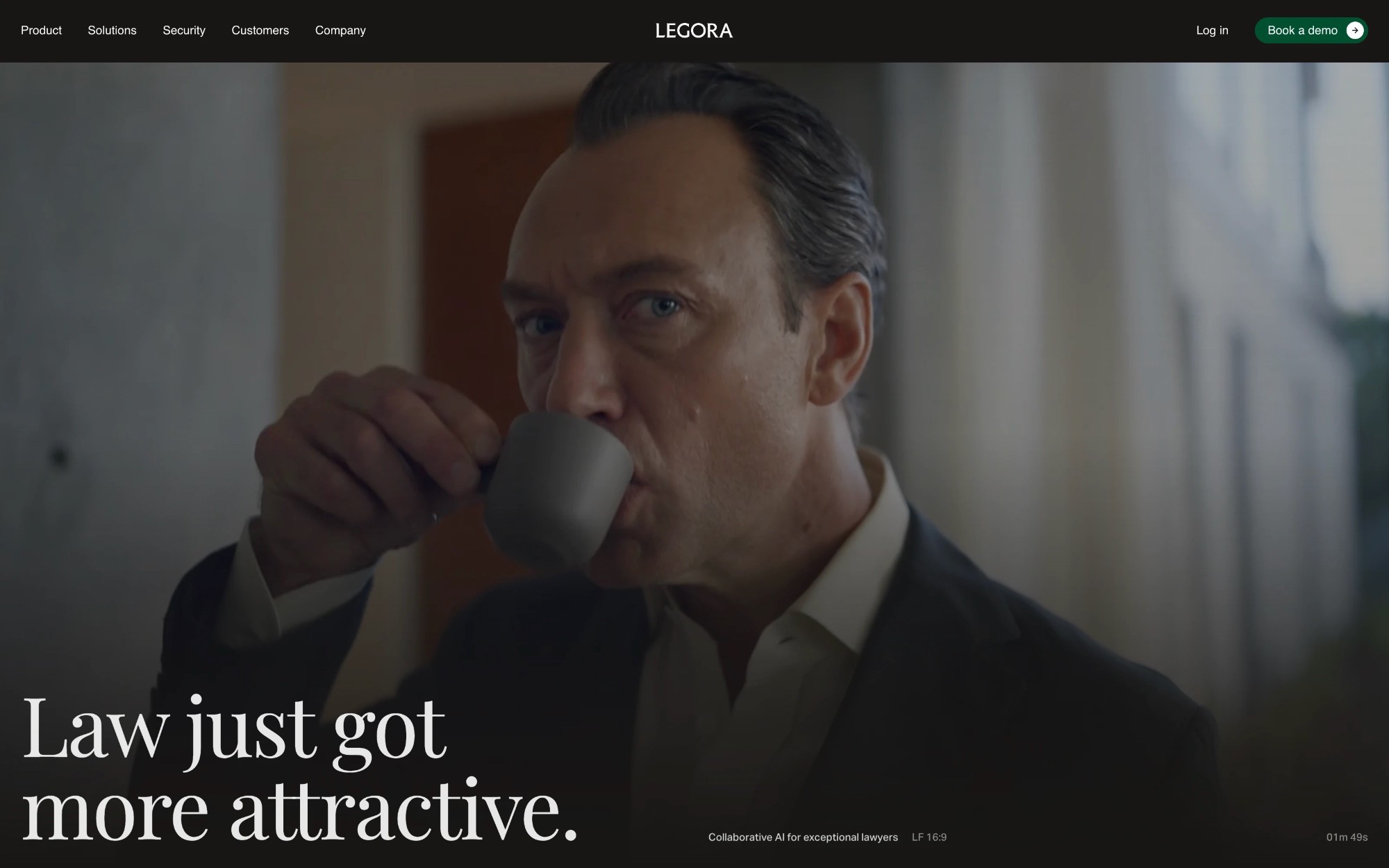 Legora legal AI website hero
