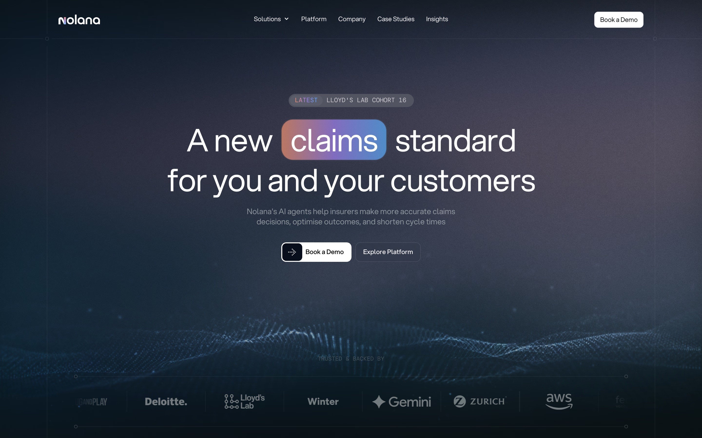 Nolana live website screenshot