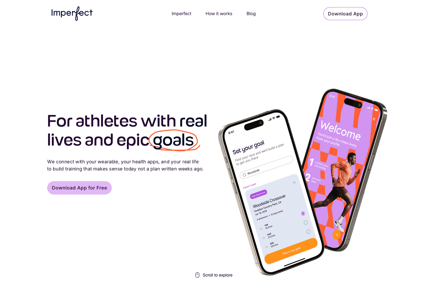 Imperfect website screenshot