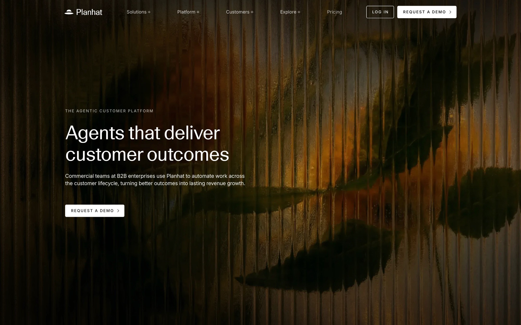 Planhat customer platform homepage